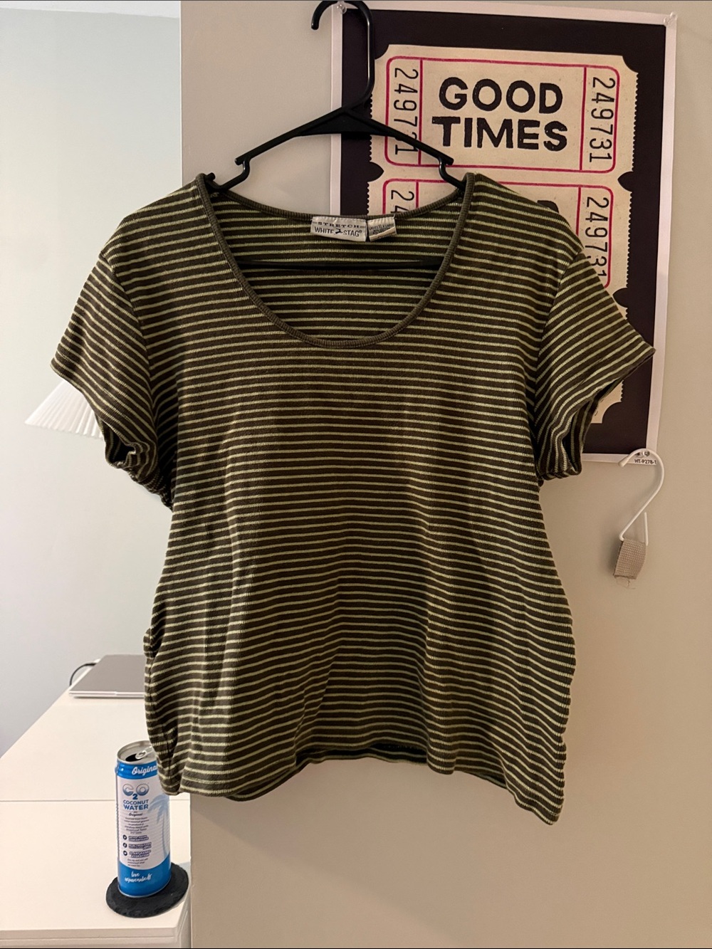 Green striped shirt